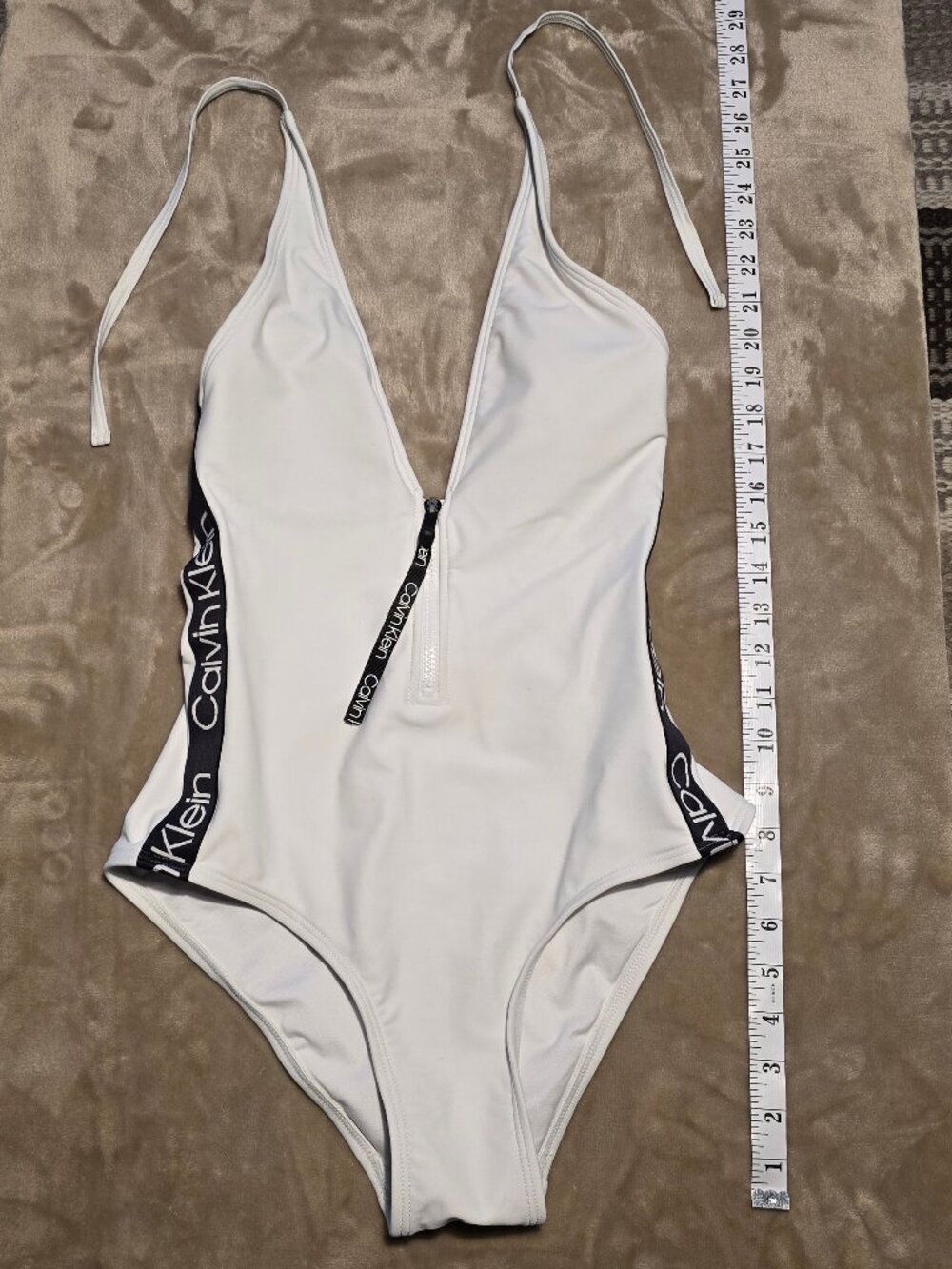 Calvin Klein 1 piece white bathing suit womans small